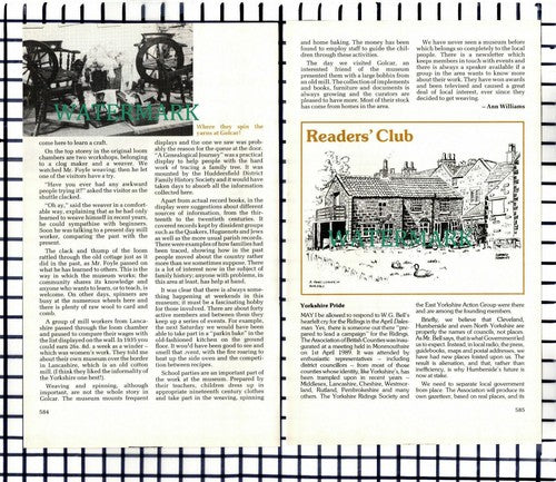 (7676) Colne Valley Museum Golcar  - 1989 Article