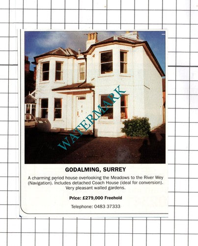 Godalming Surrey House Sale Advert - 1990 Clipping / Print