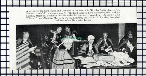 C7044) St Nicholas Parish Church New Romney Precott-Westcar Knocker 1957 Cutting