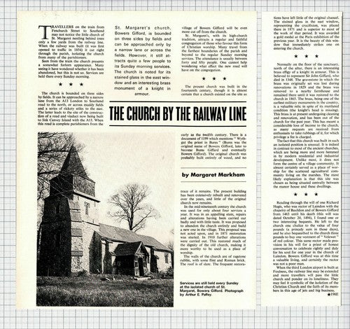 St Margaret's Church Bowers Gilford Essex Margaret Markham  -1972 2-Part Cutting