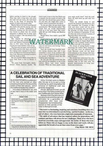(8411) Daisy Countess Of Warwick Castle - 1992 Article