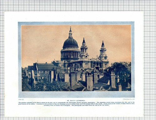 St Paul's Cathedral London / St Bartholomew's Church  c.1930s Book Print