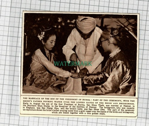 C2294) Sao Hseng Hpa Shwe Ohn President Burma Son Married Hsenwi - 1948 Clip