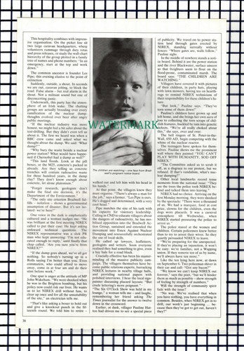 (7461) Bradwell Essex Nuclear Dump Demonstration Nirex  -  1986 Article