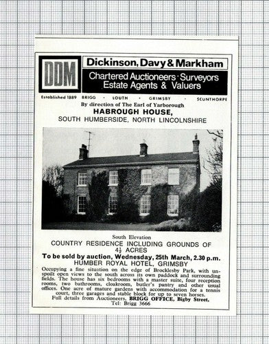 Habrough House South Humberside Lincolnshire House Sale Advert - 1970 Clipping