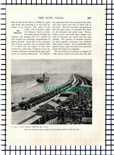 (7481) The Suez Canal ~  c.1920s 13-Side Article