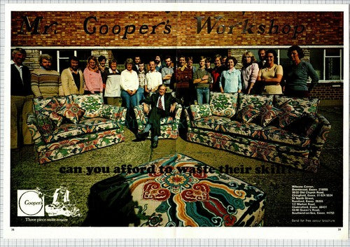 Coopers Suite Centre Essex Mr Cooper's Workshop  Staff Members - 1982  Advert