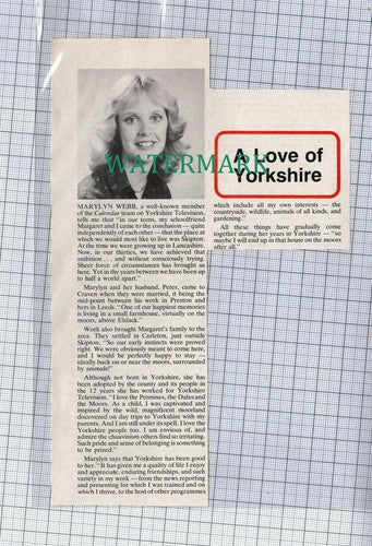 (C627) Marilyn Webb Yorkshire Television - 1985 Clip