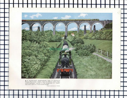 Stanier Pacific 46245 Beattock Bank Railway /  Moorswater Viaduct - 1960s Print
