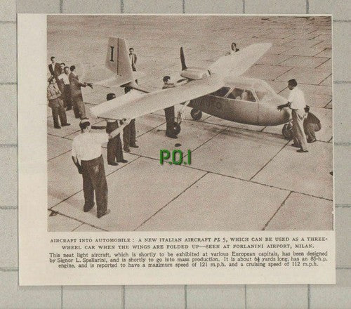 (C286) Italian Aircraft PL5 Signor L Spellarini Forlanini Airport Milan - 1949
