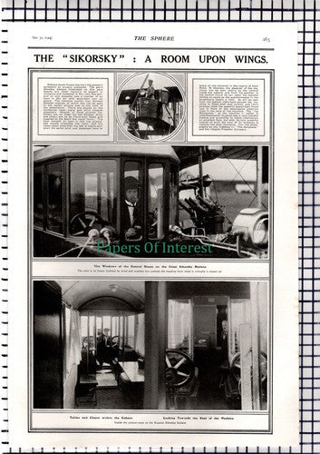 SIKORSKY Biplane Russia Russian  -   1914 News Page / Print