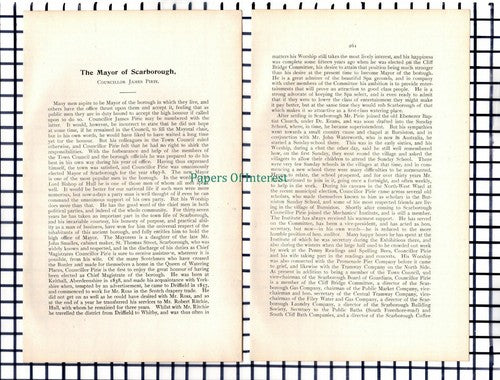 (6561) Councillor James Pirie Mayor Of Scarborough  - 1901 Article