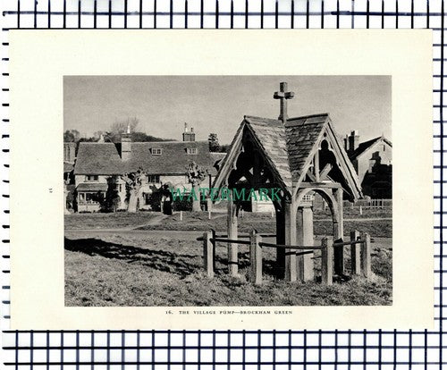 (7435) Brockham Green Surrey Pump / Betchworth Park Golf - 1949 Print / Cutting