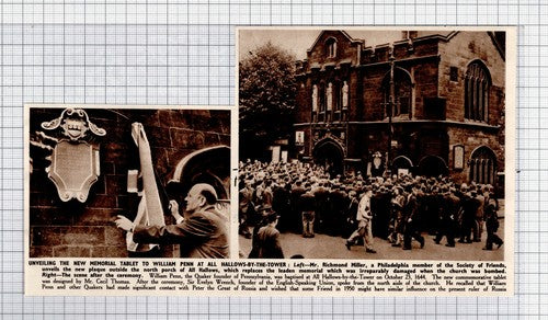 All Hallows By The Tower William Penn  Richmond Miller Society of Friends - 1950