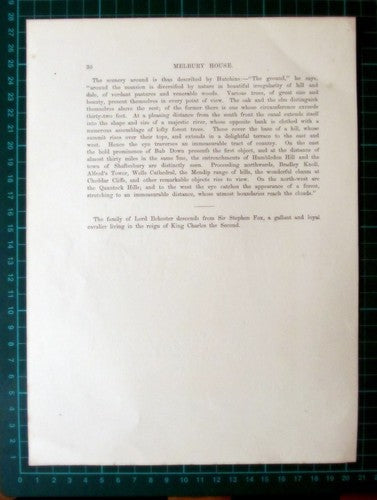(6212) Melbury House Dorset  - c.1880 Print And Article