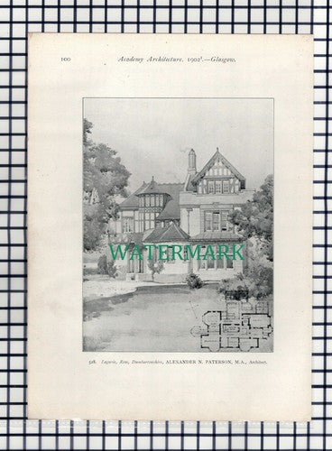(8230) Lagarie Row Dumbartonshire / House Bromley Kent Niven - 1902 Book Print
