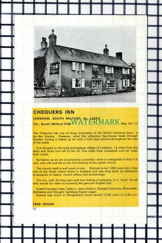 C6440) Chequers Inn Ledsham / Bull Inn Broughton Skipton Morris Jacques -Cutting