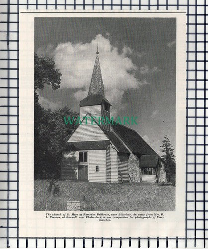 (89) Church of St Mary At Ramsden Bellhouse Billericay Essex -   1964 Cutting