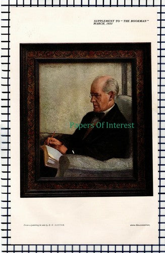 X1183) John Galsworthy   - 1933 Print / Illustration