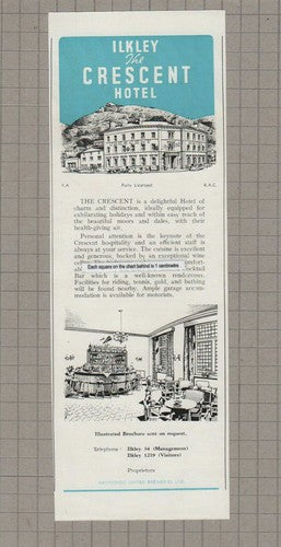(6005) The Crescent Hotel Ilkley Yorkshire Advert  - 1952 Clip