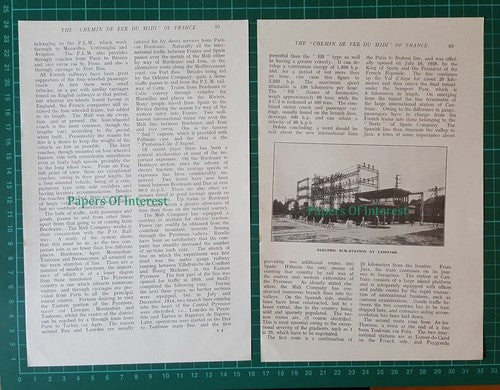 (6675) The Chemin De Fer du Midi Railway Company France Narbonne  - 1930 Article