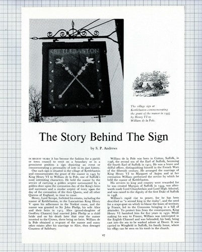 (5634) Eyke Church Suffolk / Kettlebaston Sign Meaning - 1973