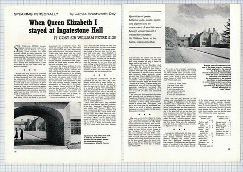 (5433) Ingatestone Hall Essex Sir William Petre - 1970 Article
