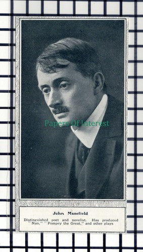 C6050) John Masefield Poet - 1914 SMALL Cutting