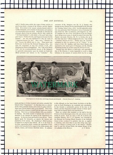 Mr Thomas Armstrong South Kensington Museum - 1891 Article