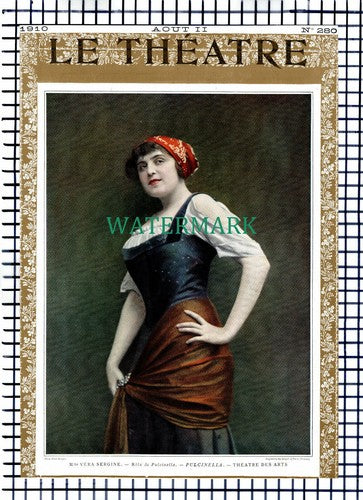 Mlle Vera Sergine Actress Theatre Des Arts  - 1910 Cutting