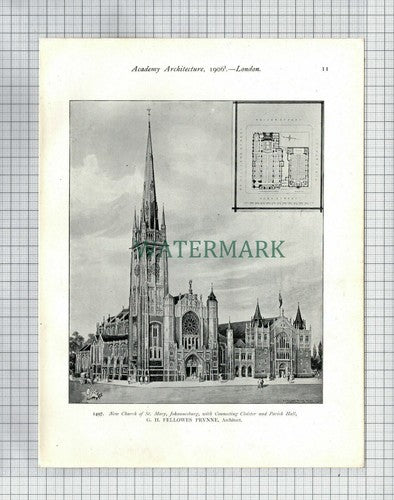 St Mary Church Johannesburg  / St George's Bickley Ernest Newton - 1906 Print