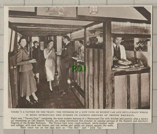 (C516) British Railways Express Service Tavern Cars  - 1949 Cutting