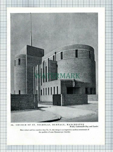 (8683) St Catherine's Church Acton / St Nicholas Burnage   c.1945 Book Print