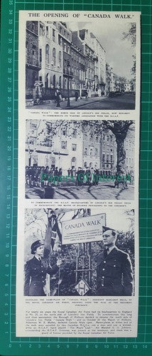 X1465) Canada Walk Lincoln's Inn Fields RCAF Margaret Hills  - 1945 Cutting