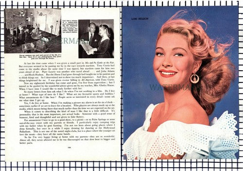 Lori Nelson Actress - c.1955 Article