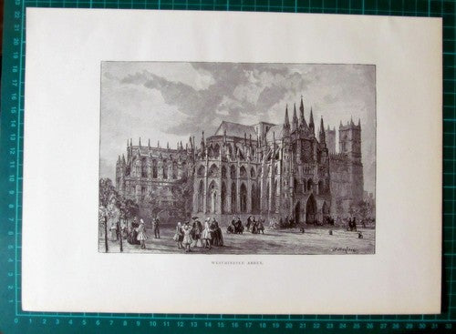 X1065) Westminster Abbey London England - c.1895 Print