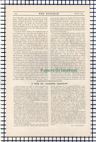 X1193) Andre Gide Edyth Edbrooke  - 1931 Article