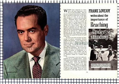 Frank Lovejoy Actor - c.1955 Article