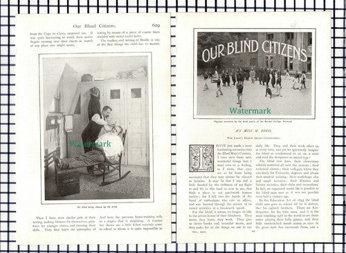 Normal College Norwood Blind Pupils Dr Campbell Helen Keller  - c.1909 Article