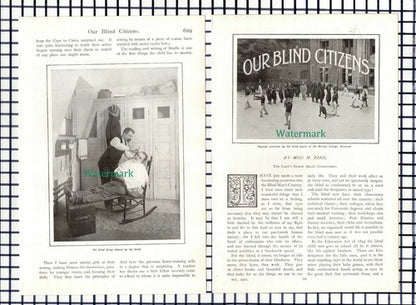 Normal College Norwood Blind Pupils Dr Campbell Helen Keller  - c.1909 Article