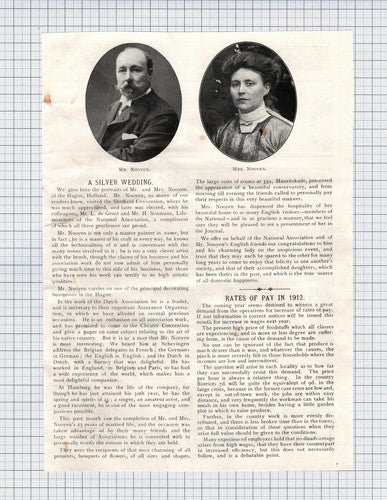 (6438) Mr & Mrs Nooyen Hague Holland Master Painters  - 1911 Cutting