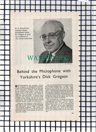 C7188) Dick James R Gregson Grassington - 1965 Small Article