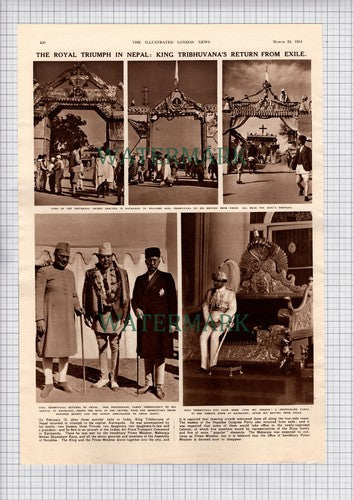 King Tribhuvana Returns From Exile Katmandu Nepal  - 1951 Article