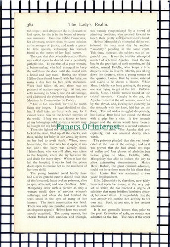 Mlle Helene Miropolsky Paris Barrister Katharine Ladne  - c.1909 Article