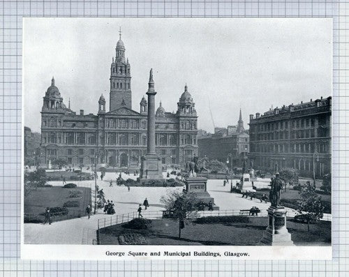 (5658) George Square & Municipal Buildings Glasgow - c.1900 Cutting
