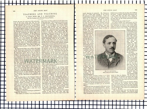 Mr T J Macnamara National Union of Teachers London School Board  - 1896 Article