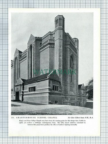 (8681) Charterhouse School Chapel / Liverpool Cathedral Choir  c.1945 Book Print