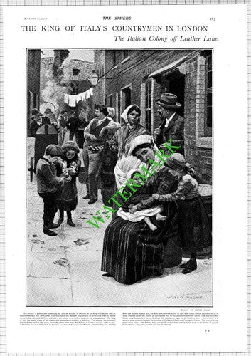Italian Colony Leather Lane London Little Italy Holborn - 1903 News Page / Print