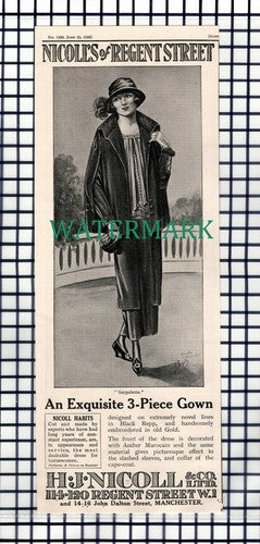 Nicoll's Of Regent Street Nicolls H J Nicoll & Co London ADVERT  - 1924 Cutting