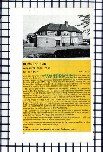 C6439) Buck Inn Malham Skipton / Buckles Inn York Roy Francis -  Cutting